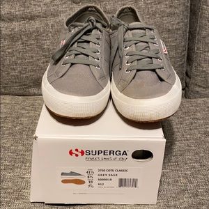 Grey sage superga sneakers